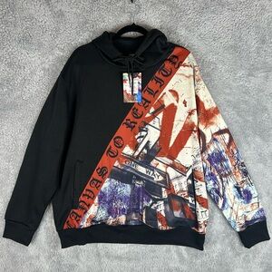 NWT Tango Hotel Long Sleeve Black Drawstring Hoodie Sweatshirt Men’s Size XL